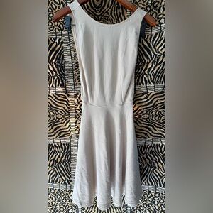 American Apparel Backless Open on Sides Cream Skater Dress (S)